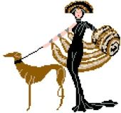 Art Deco Lady & Dog