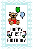 First Birthday Card, Boy