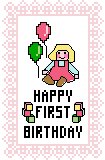 First Birthday Card, Girl