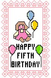 Fifth Birthday Card, Girl