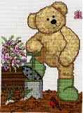 Teddy, gardening