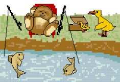Teddy, fishing