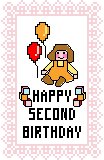 Second Birthday Card, Girl