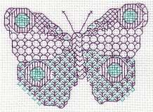 Blackwork Butterfly (Mauve & Jade) Card