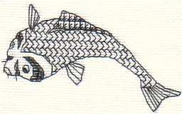 Blackwork Fish card
