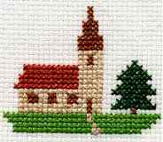 Church With Steeple Xmas Card