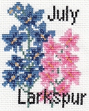 July Larkspur Birthday Card