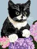 Kitten with Flowers