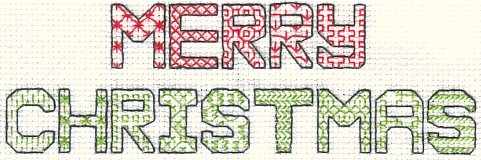 Blackwork Merry Christmas Card