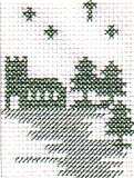 Simple Christmas Scene (White & Metallic Green)